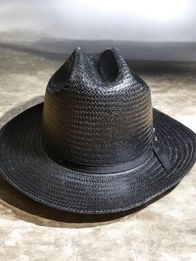 Men's Black Straw Fedora Hat - Classic Style
Stetson open Road.